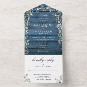 Casamento em Cascata de Floral Verde Rustico Azul 