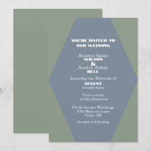 Casamento em Diamante de Duas Cores Azul e Verde
