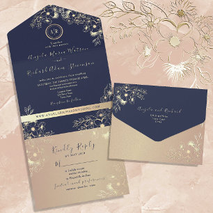 Casamento em Dourado Rosa e Azul Marinho
