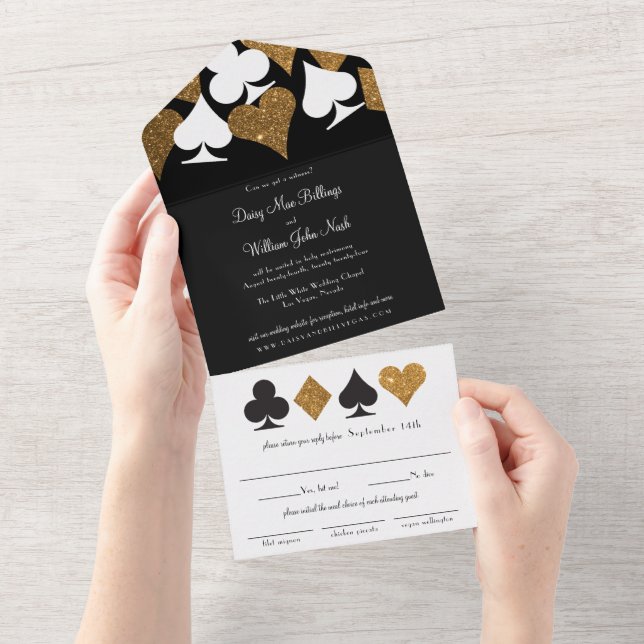 Casamento em Las Vegas com Brilho Falso Dourado so (Aba destacável)