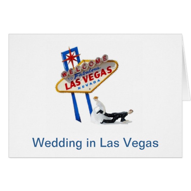 Casamento em Las Vegas, noiva arrastando o cartão  (Frente Horizontal)