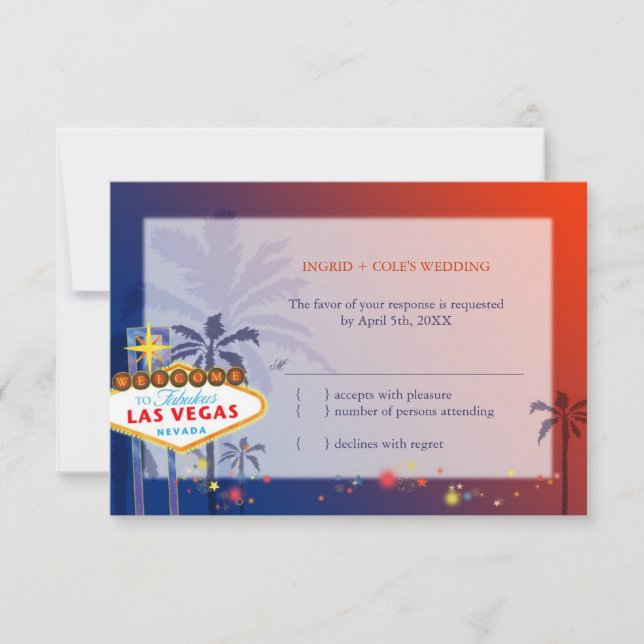 Casamento em Las Vegas RSVP de Nevada (Frente)