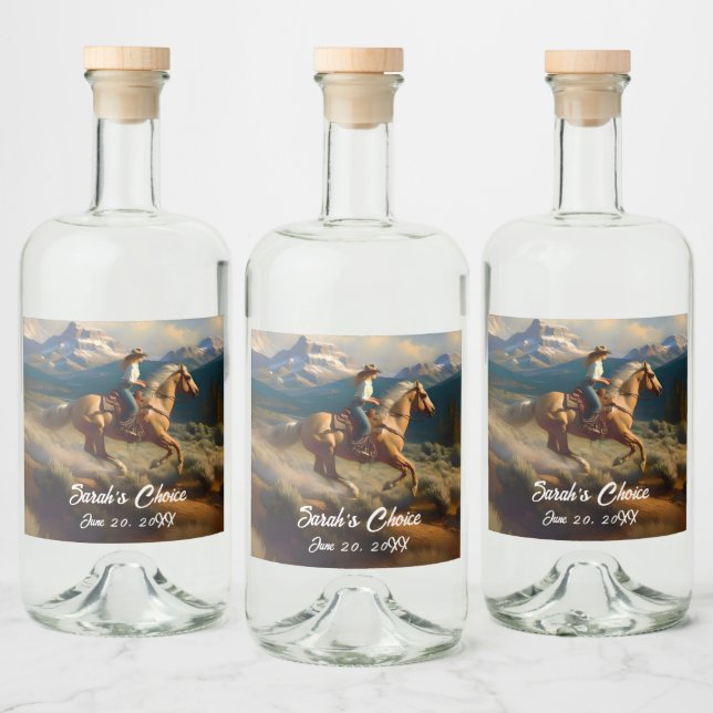 Casamento entre Cowgirl Ocidental e Cavalo de Palo (Garrafas)