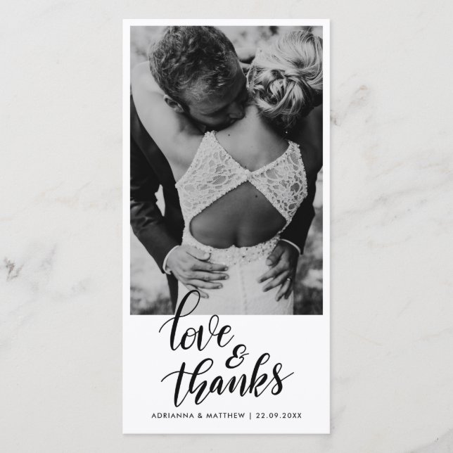 Casamento Escrito à Mão Amor E Agradecimento | Fot (Frente)