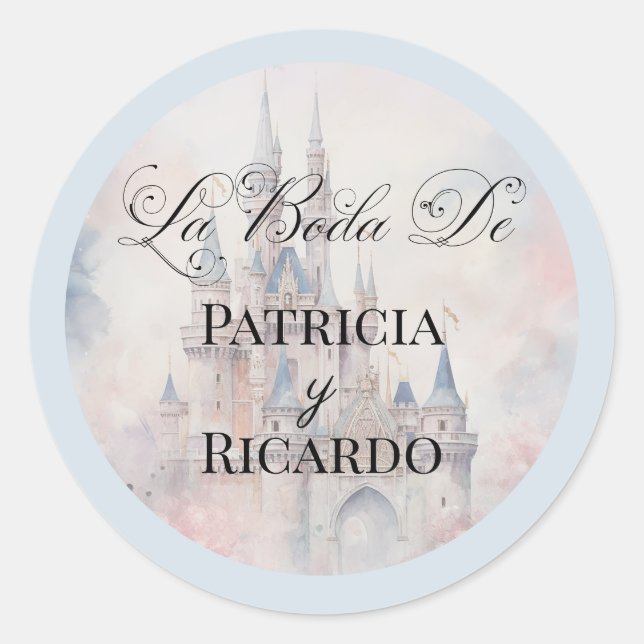 Casamento Espanhol Adesivos De Casamento De Conto  (Frente)