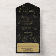 Casamento Espiritual Celestial Preto e Dourado
