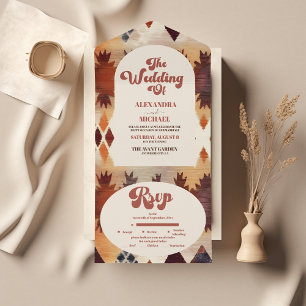 Casamento Étnico Ocidental Marrom Tribal Asteca