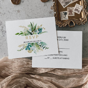 Casamento Eucalipto Dourado Vintage e Verde Rsvp