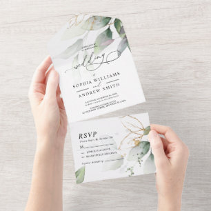 Casamento Eucalipto Verde e Dourado Tudo em Um
