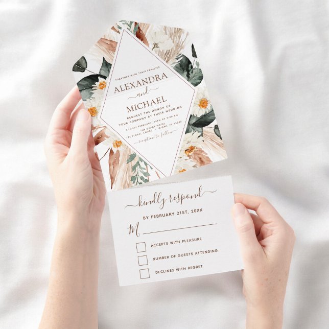 Casamento Eucalyptus Boho Bohemian Pampas Grass (Criador carregado)
