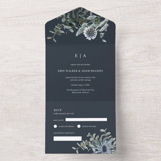 Casamento Eucalyptus com Aquarela Azul (Interno)
