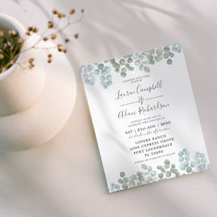 Casamento Eucalyptus Dusty Blue Watercolor