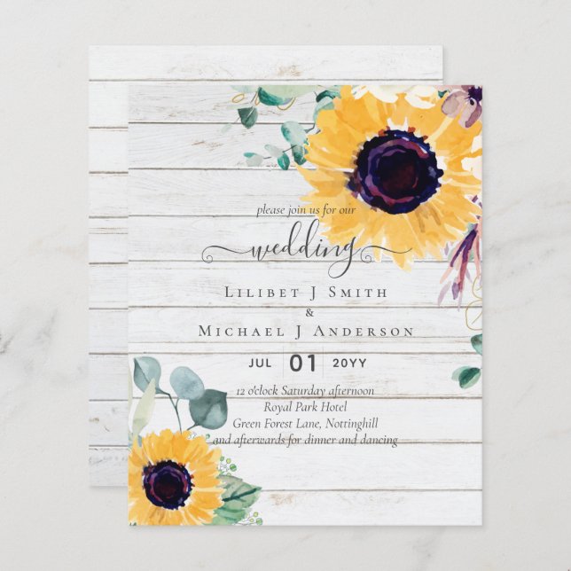 Casamento Eucalyptus Greenery (Frente/Verso)