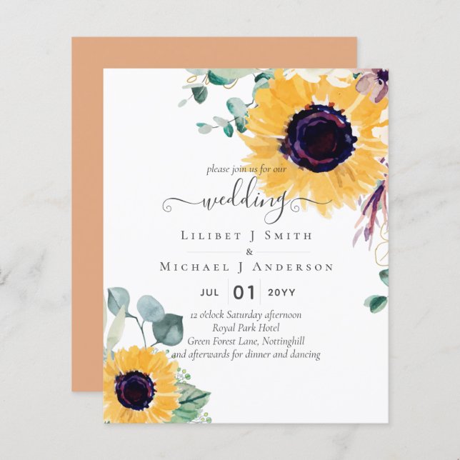 Casamento Eucalyptus Greenery (Frente/Verso)