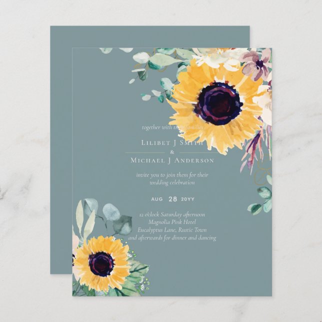 Casamento Eucalyptus Greenery (Frente/Verso)