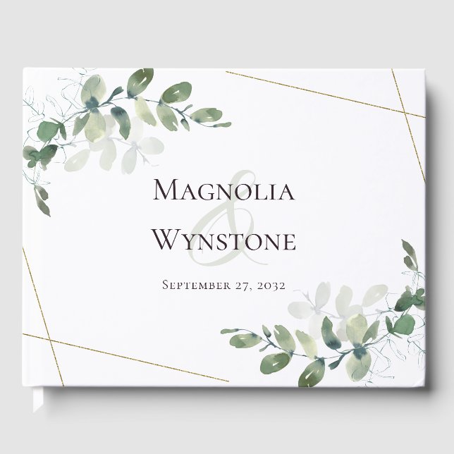 Casamento Eucalyptus Greenery Livro de Convidados (Frente)