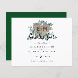 Casamento Eucalyptus - Monograma de Aquarela Verde