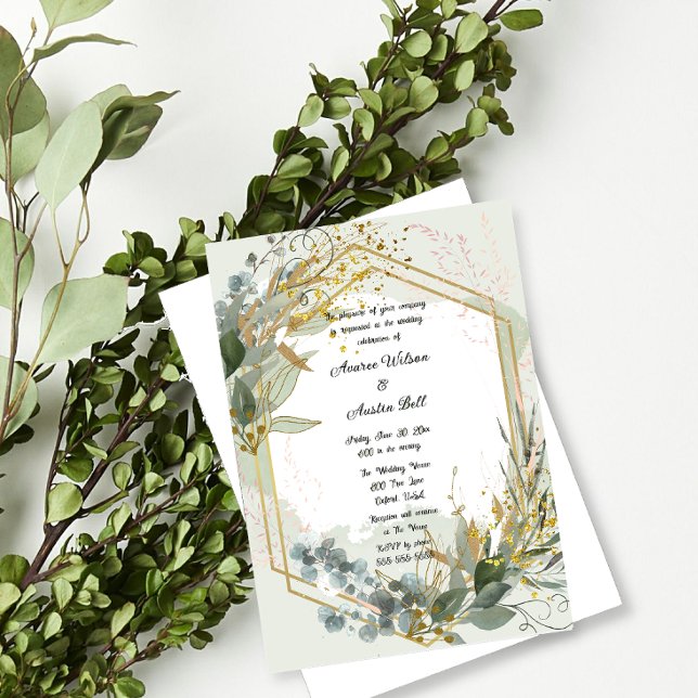 Casamento Eucalyptus Verde com Quadro Dourado (Criador carregado)