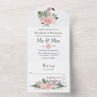Casamento Exótico de Flamingo Rosa Tropical