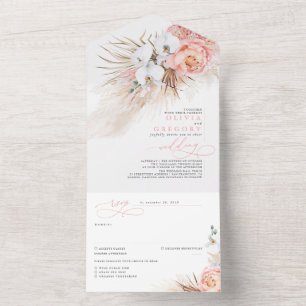 Casamento Exótico de Flores-Blush Rosa e Grama-Pa