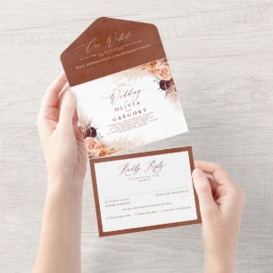 Casamento Exótico Terracotta Flores e Pampas