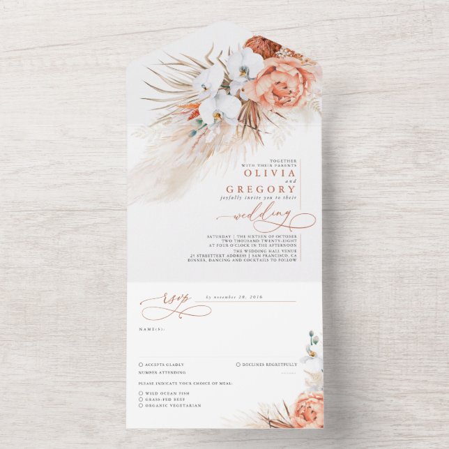 Casamento Exótico Terracotta Flores e Pampas (Inside)