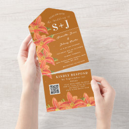 Casamento Fall Watercolor Terracotta Lily Floral