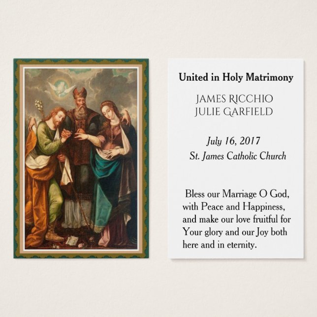 Casamento Favor Sagrada Carteira Noiva Maria (Frente & Verso)