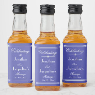 Casamento Favorece Script Clássico Belo Mini Azul