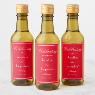 Casamento Favorece Script Name Elegante Chic Red M