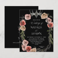 Casamento Floral A Preto, Cor-de-Rosa, de Hallowee