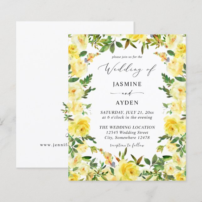 Casamento Floral Amarelo de Orçamento V2 (Frente/Verso)