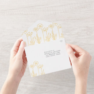 Casamento Floral Amarelo Dourado e Branco