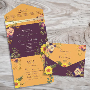 Casamento Floral Amarelo Roxo Rústico