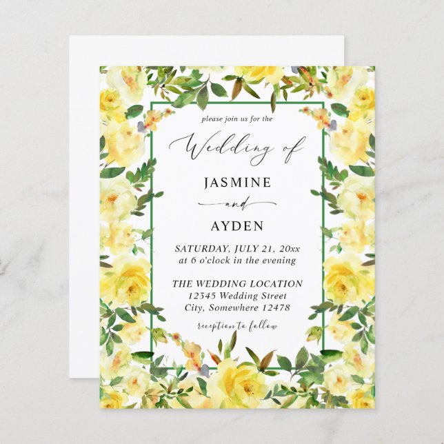 Casamento Floral Amarelo V3 (Frente/Verso)