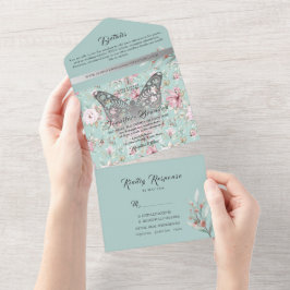 Casamento Floral Aquarela Pastel Rosa Azul