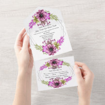 Casamento Floral Aquarela Rosa e Verde