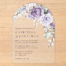 Casamento Floral Aquático Roxo Elegante Moderno