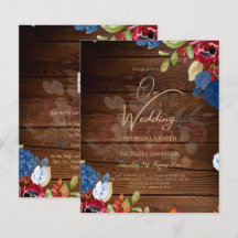 Casamento Floral Azul Burgundy Rústico
