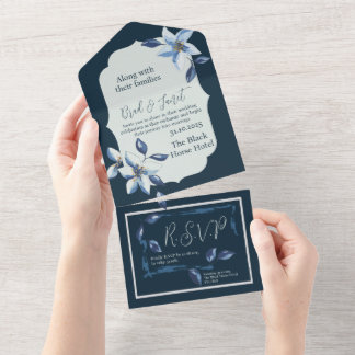 Casamento Floral Azul Clássico
