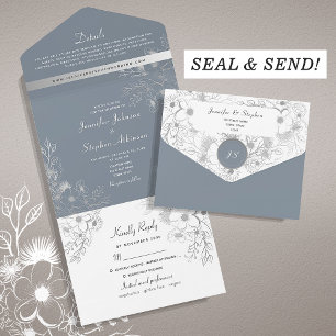 Casamento Floral Azul de Inverno