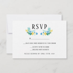 Casamento Floral Azul do Mar de Água RSVP