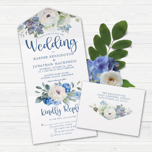 Casamento Floral Azul Elegante Russo