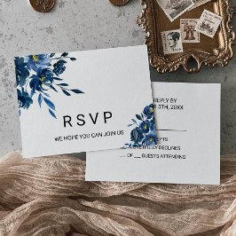 Casamento Floral Azul Moderno Rsvp