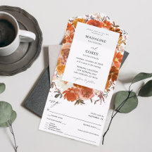 Casamento Floral B Vermelho e Laranja