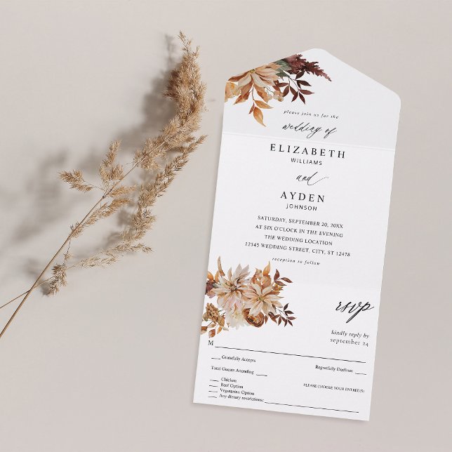 Casamento Floral Beige Fall (Criador carregado)