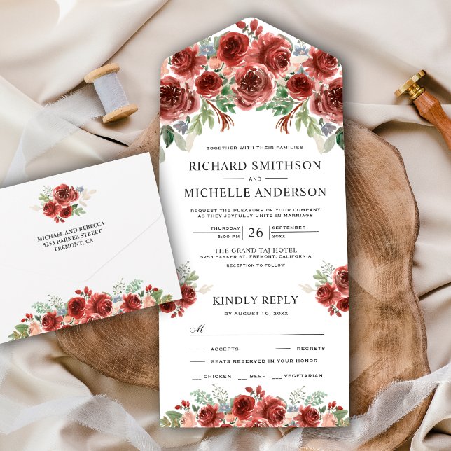 Casamento Floral Bloom Marsala País Rústico (Criador carregado)