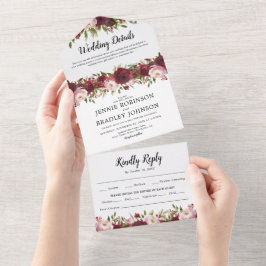 Casamento Floral Blush Borgonha