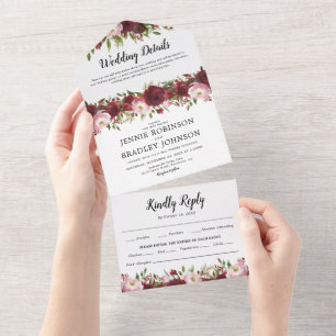 Casamento Floral Blush Borgonha