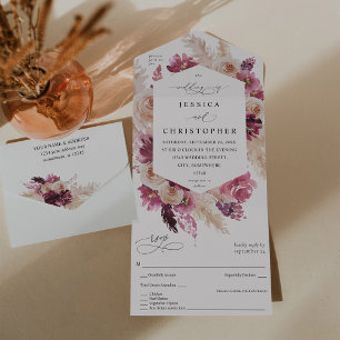 Casamento Floral Boho Pink Pampas Grass